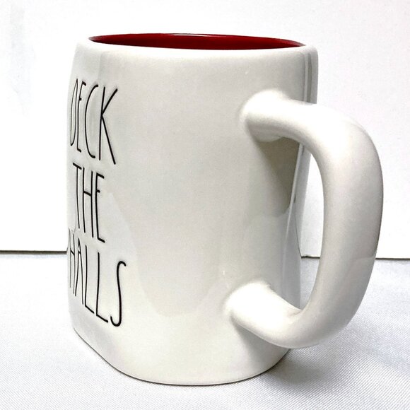 Rae Dunn DECK THE HALLS Coffee Mug Artisan Collection by Magenta White Red - Picture 8 of 11